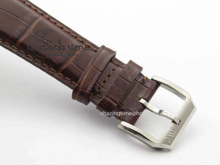 MIROTIME 0331 Sustainable Portuguese IW5444 SS White Dial RG Numbers On Brown Leather Strap A 7256